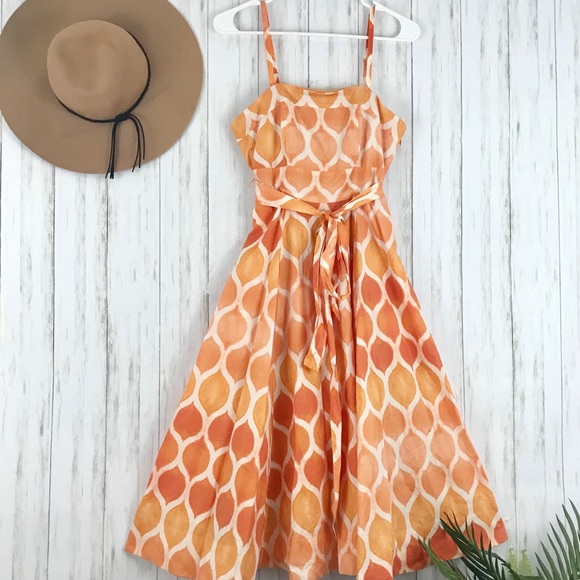 Anthropologie Dresses & Skirts - Maeve | Coral & Orange Patterned Sundress